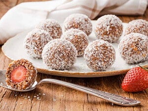 Bombones de fresa sin azúcar y sin lactosa Bombones de fresa sin azúcar y sin lactosa