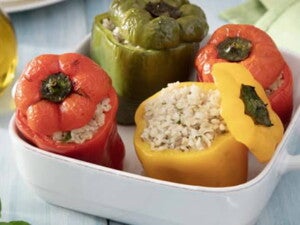 Pimientos Rellenos con arroz y lentejas Pimientos Rellenos con arroz y lentejas