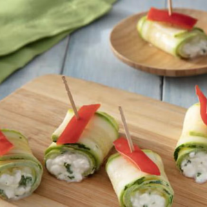 Rollo de calabacita con queso