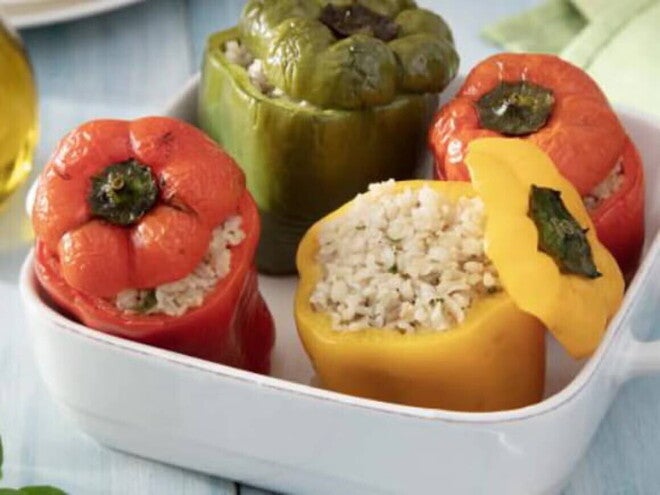 Pimientos Rellenos con arroz y lentejas Pimientos Rellenos con arroz y lentejas