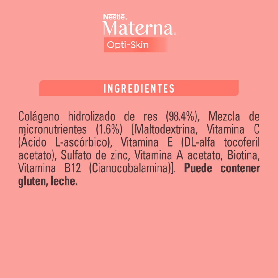 Materna Opti-Skin Ingredientes